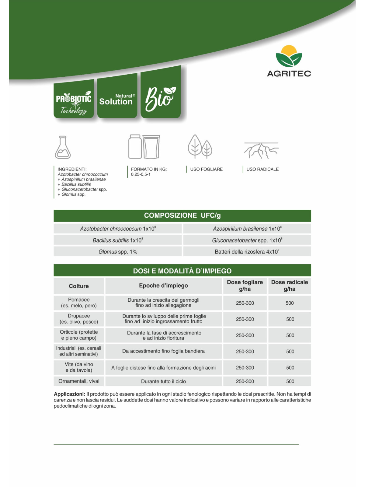 Atmo- N - Miscele di Azotofissatori Fogliare